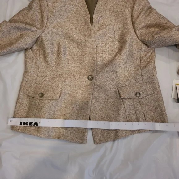 Jones New York Womens gold tweed Skirt Suit - special event style - Sz 14 - NWT - Picture 6 of 10